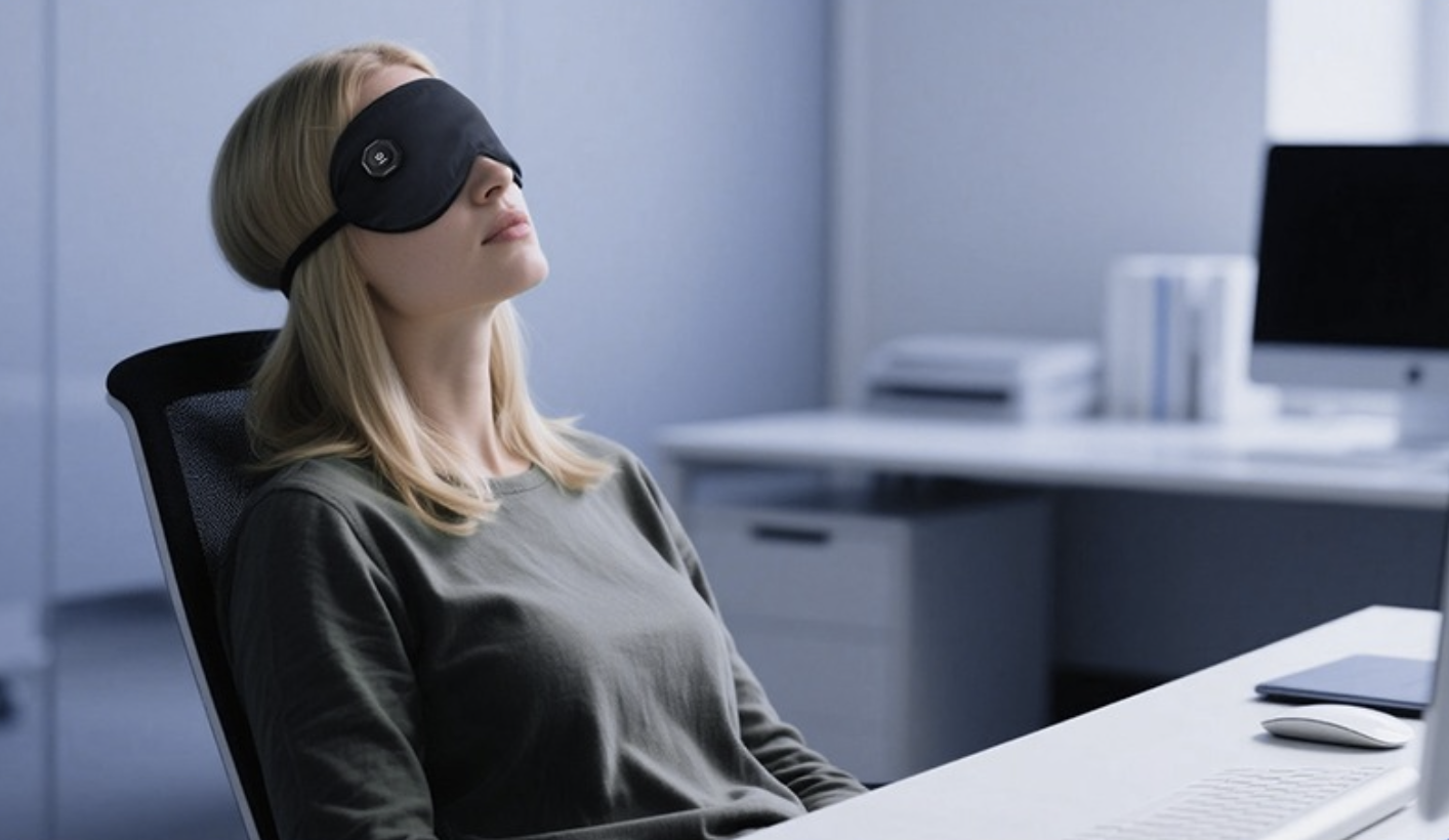 Using the heated eye mask for me-time
