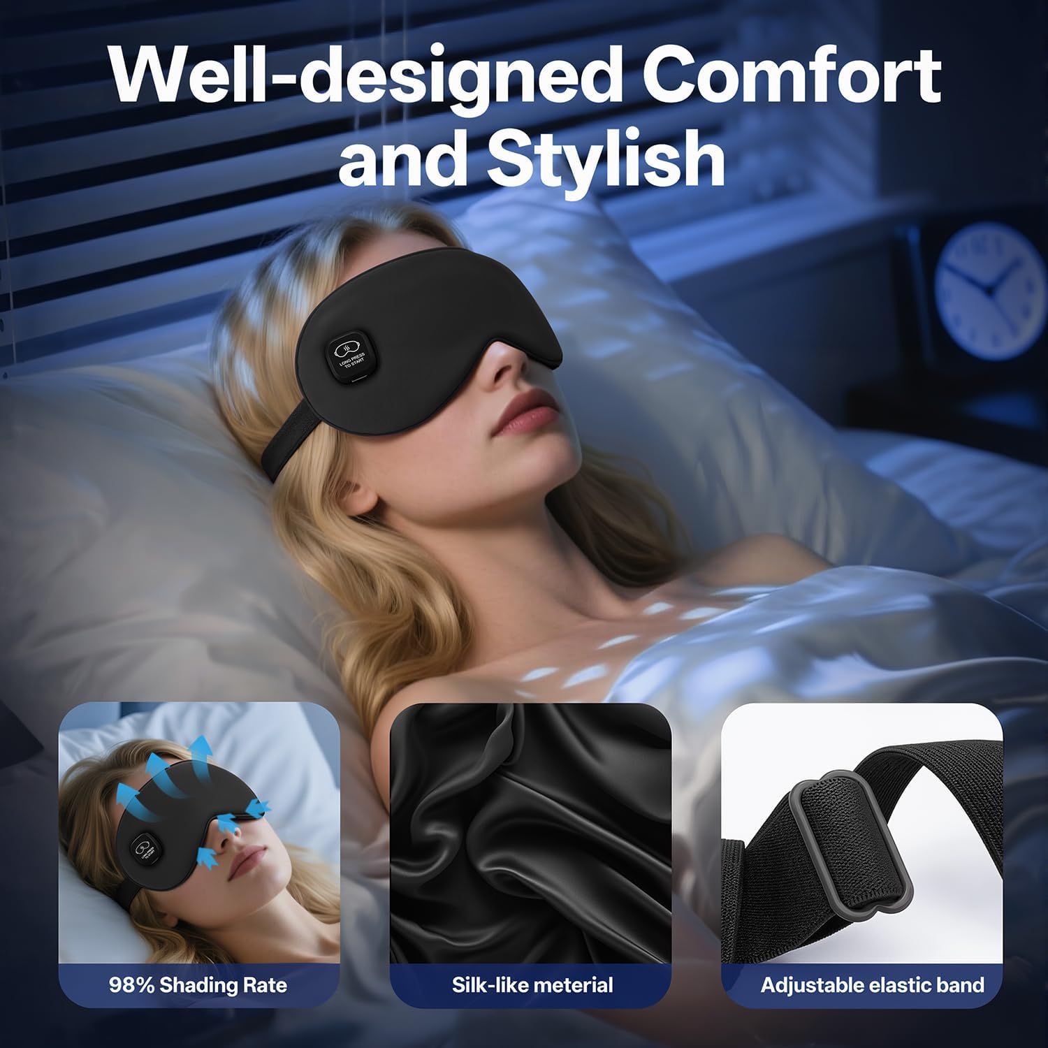 Wearing the heated eye mask